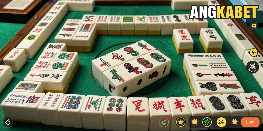 Screenshot yang menunjukkan gameplay seru dalam ANGKABET di Mahjong.