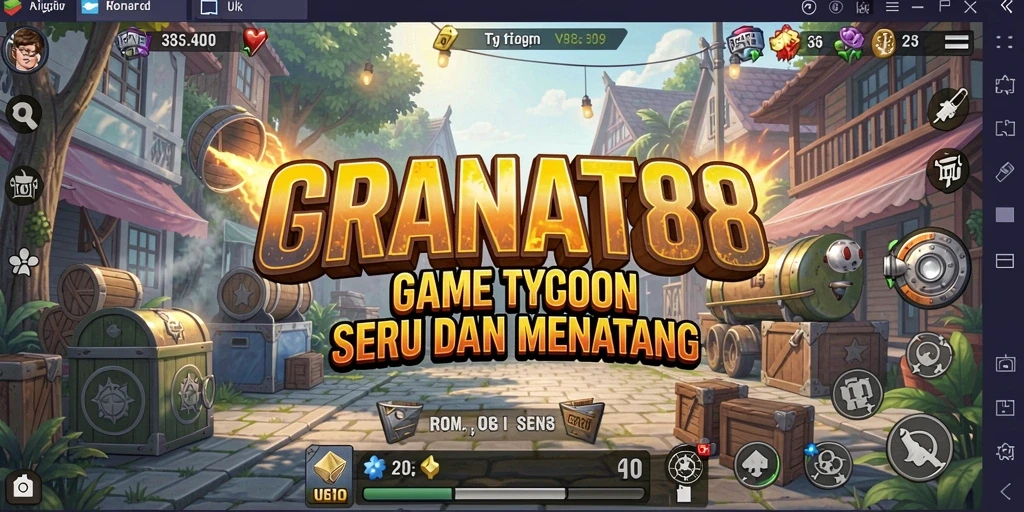 Tampilan gameplay seru di GRANAT88 dengan manajemen bisnis yang mendebarkan.