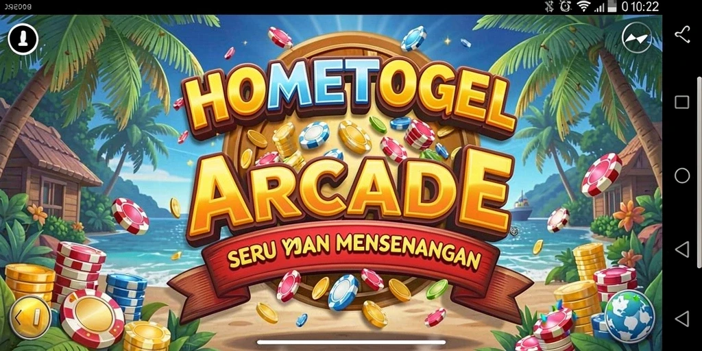 Tampilan gameplay utama HOMETOGEL dengan tantangan arcade seru.