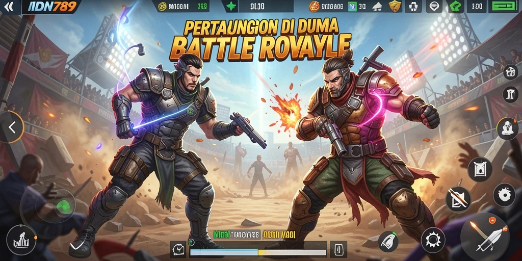Tangkapan layar IDN789 menampilkan aksi seru dalam pertempuran Battle Royale.