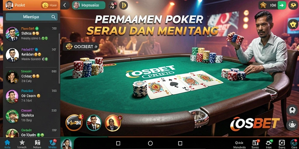 Screenshot gameplay IOSBET menunjukkan suasana permainan poker yang intens.