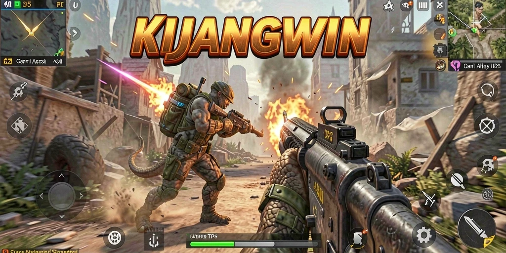 Screenshot KIJANGWIN menampilkan aksi mendebarkan dalam gameplay TPS.
