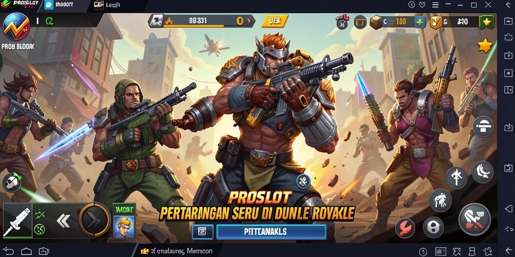 Tampilan menarik dari gameplay seru PROSLOT di pertarungan Battle Royale.