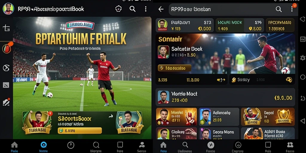 Screenshot gameplay Sportsbook RP99 yang menampilkan antarmuka taruhan.